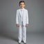 Boys Classic Pure White 5-Piece Formal Suit with Adjustable Waist Pants