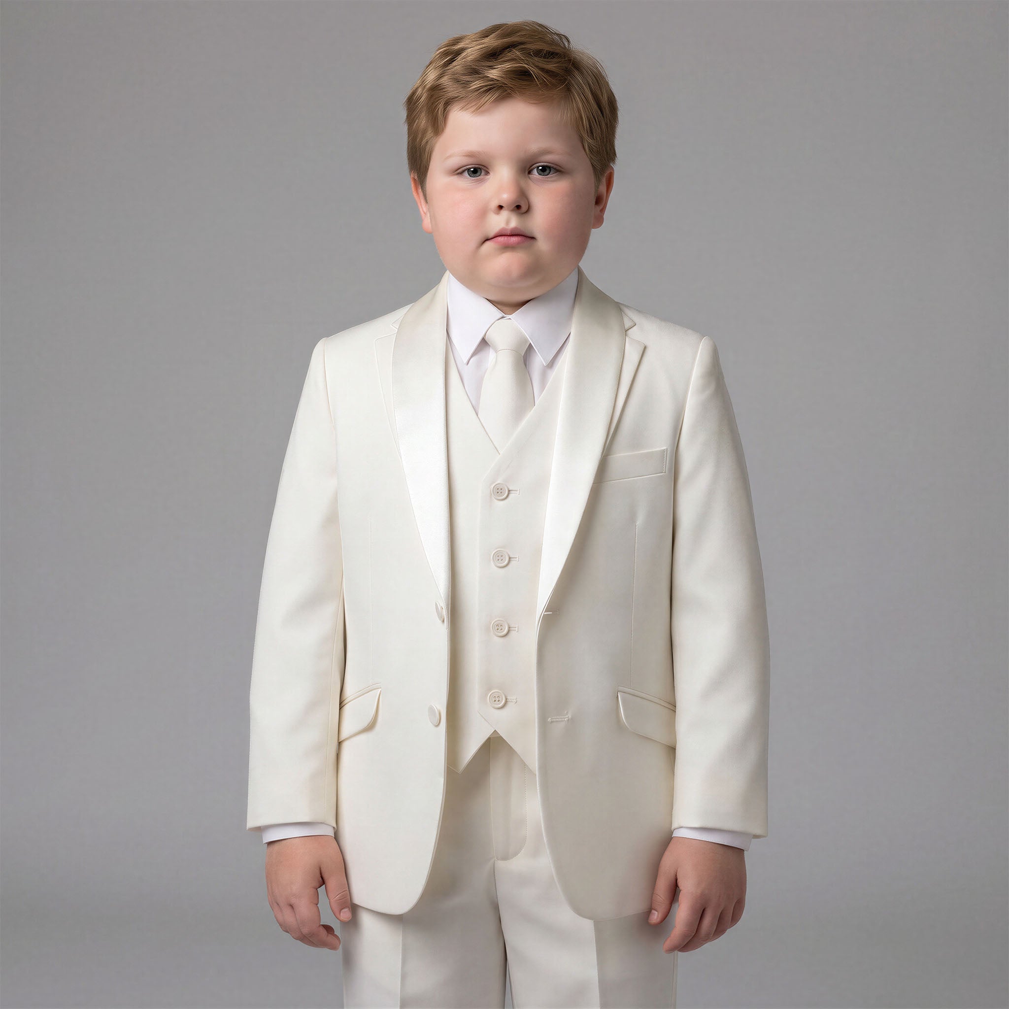 Light Ivory HUSKY Cut Boys Suit