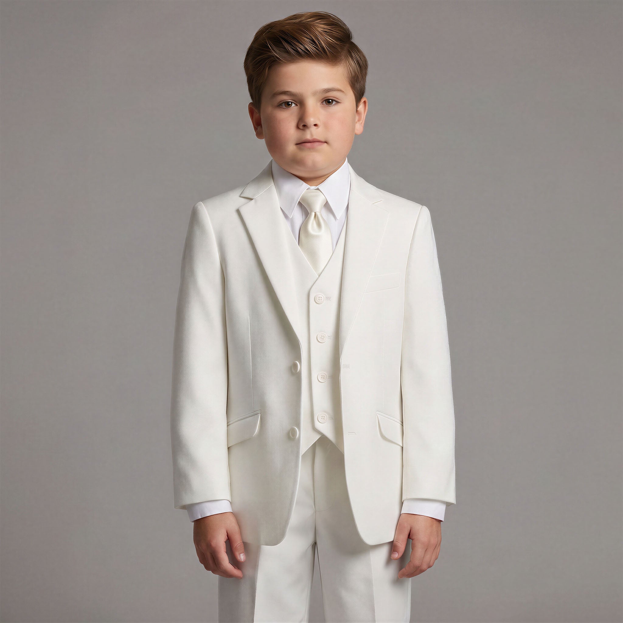 Light Ivory HUSKY Cut Boys Suit
