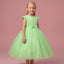 Girls Mint Green Pearl Embellished Tulle Formal Dress