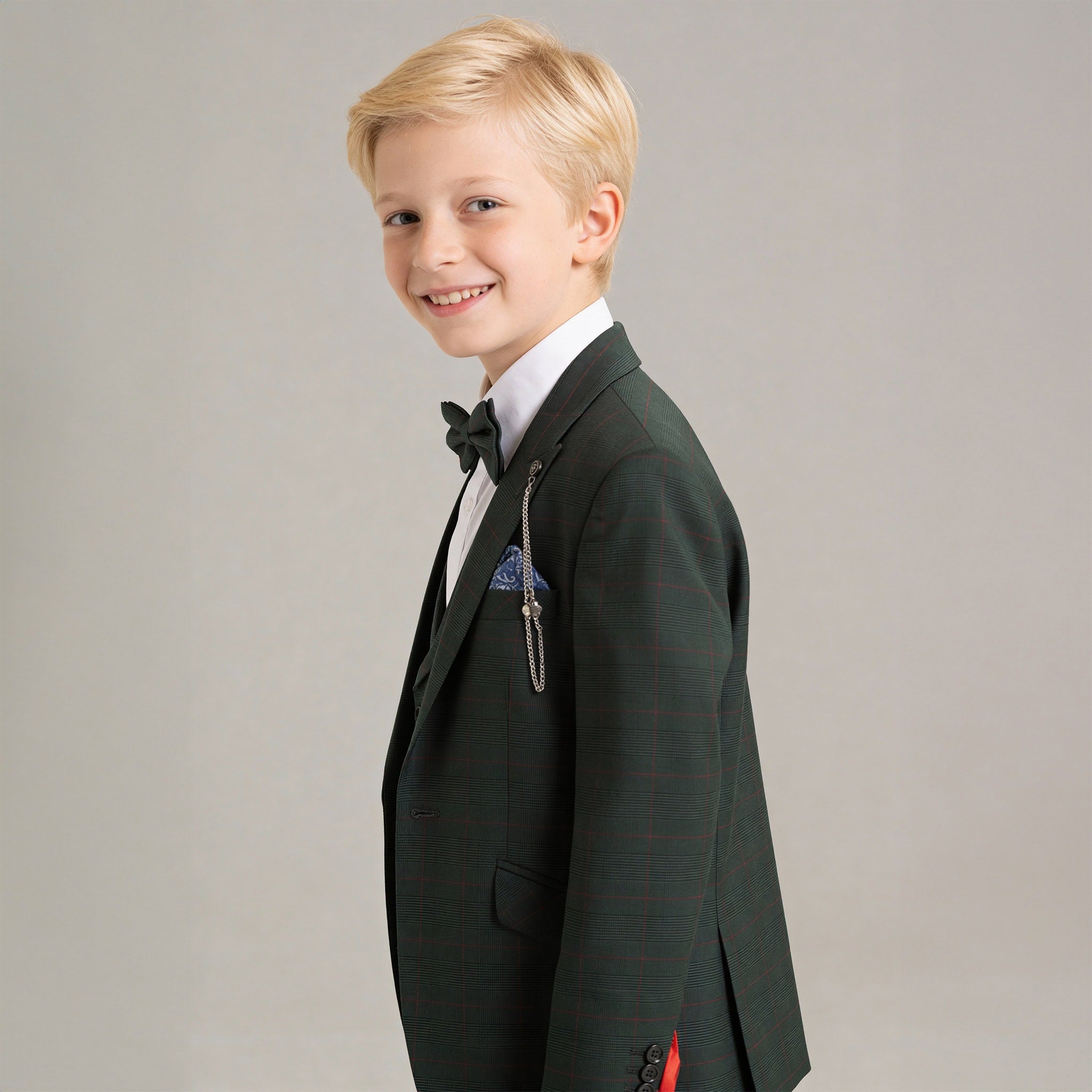 Boys Hunter Green Plain suit Secondary image
